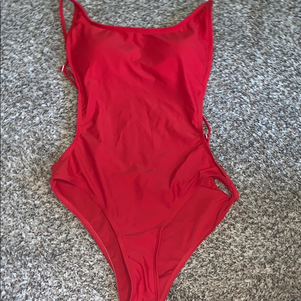 red pamela sunnyco bathing suit!!